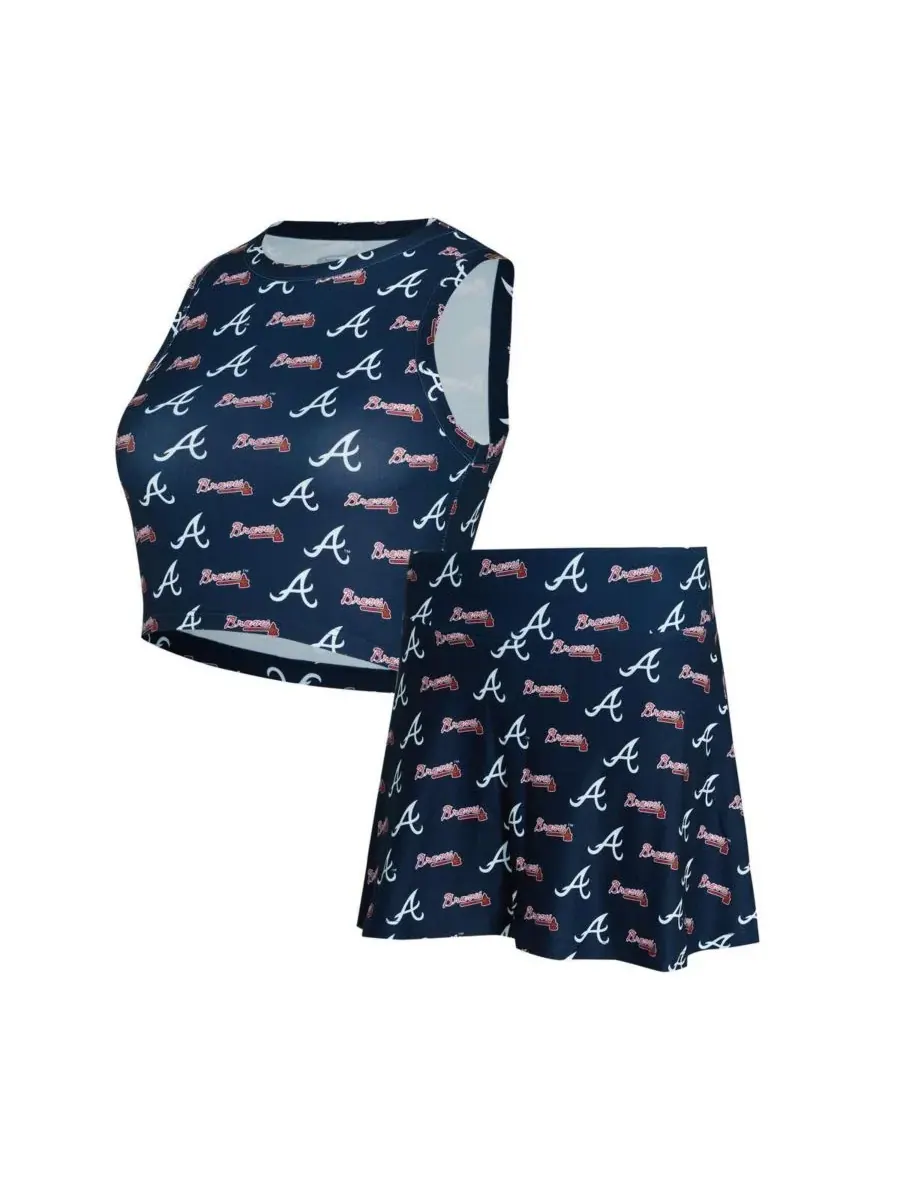 Concepts Sport Женский комплект из двух предметов: темно-синий вязаный топ и юбка-шорты с