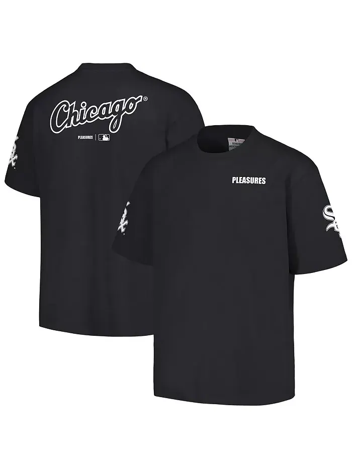 Мужская черная футболка Chicago White Sox Team PLEASURES