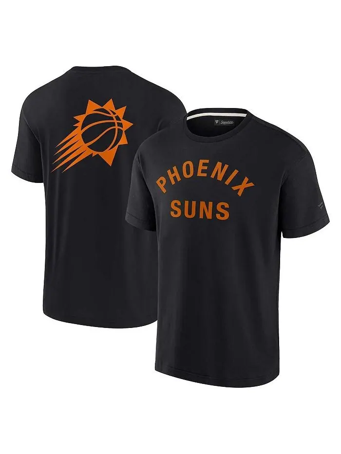 Мужская и женская черная супермягкая футболка Phoenix Suns Fanatics Signature