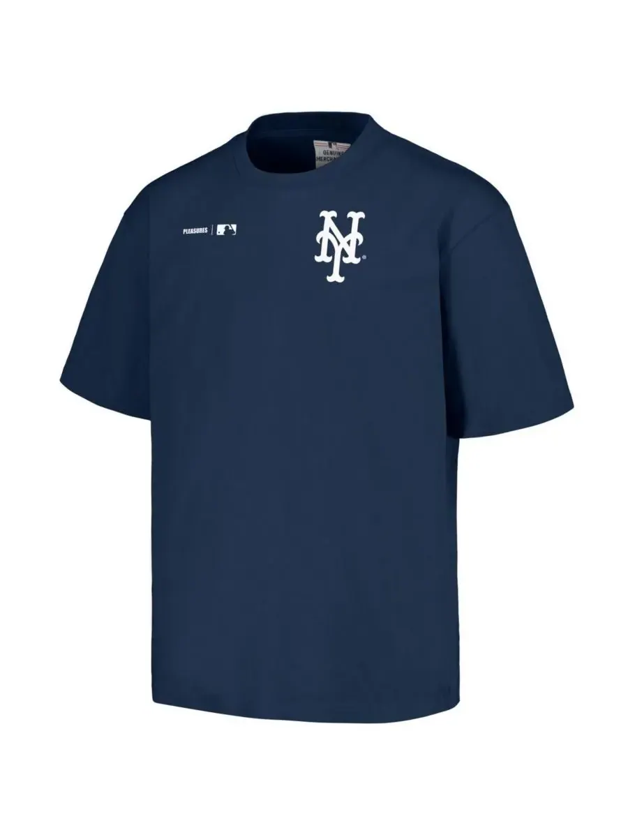 PLEASURES Мужская темно-синяя футболка New York Mets Precision — изображение 2 из 3, темно-синий