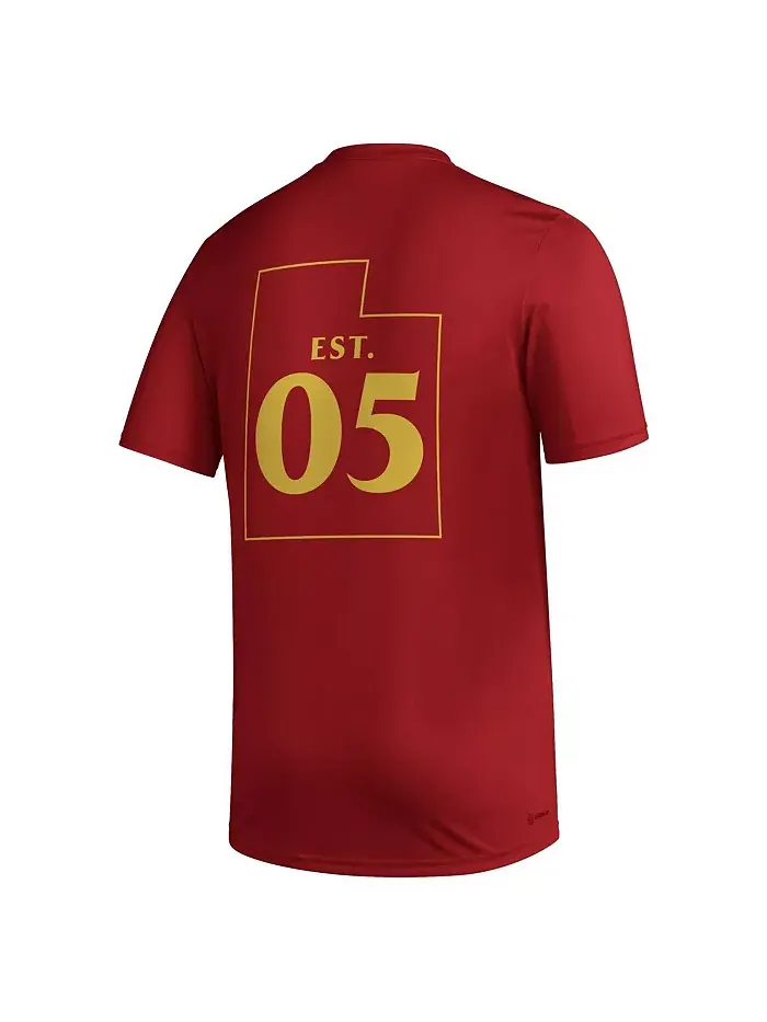 Мужская футболка Hook AEROREADY команды Real Salt Lake красного цвета adidas — изображение 2 из 3
