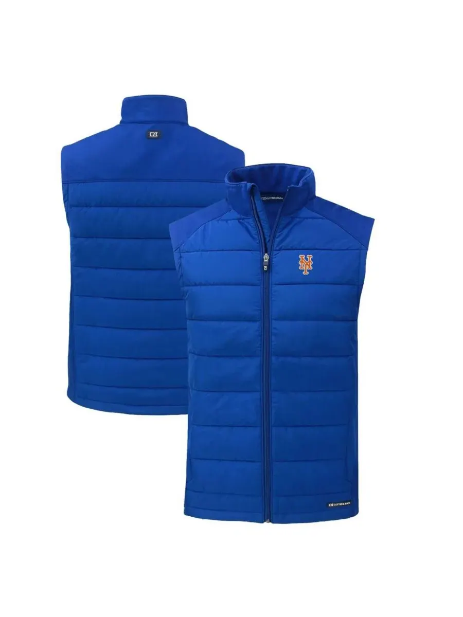Мужской жилет без рукавов с флисовой подкладкой New York Mets Evoke Hybrid Eco Softshell Full-Zip