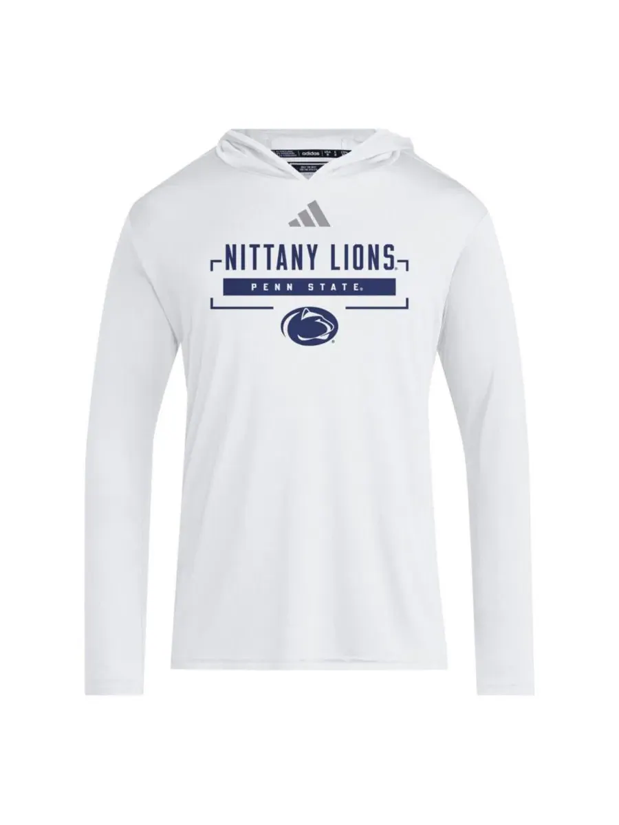 Футболка с капюшоном и длинным рукавом D4T Penn State Nittany Lions adidas — изображение 3 из 3, белый