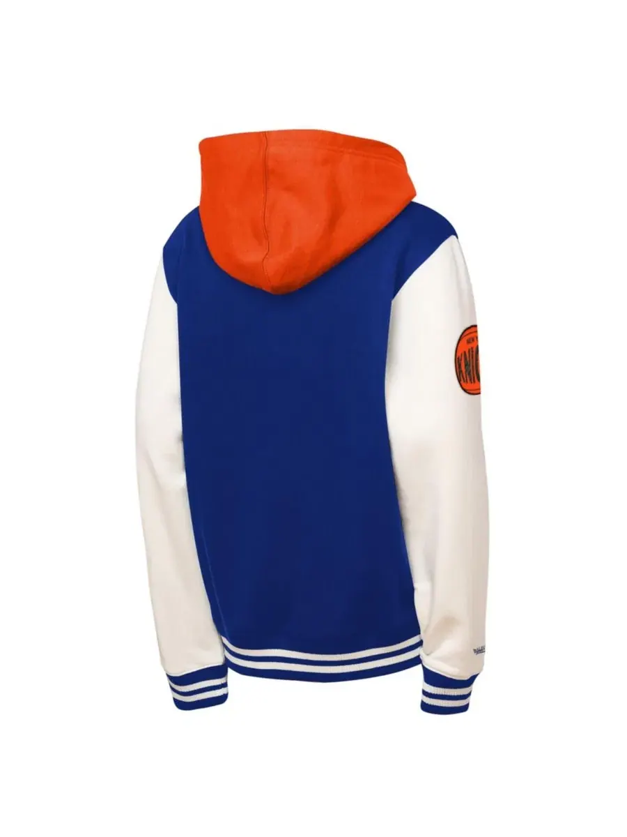 Куртка на кнопках с капюшоном New York Knicks Courtside Mitchell & Ness — изображение 3 из 3, синий