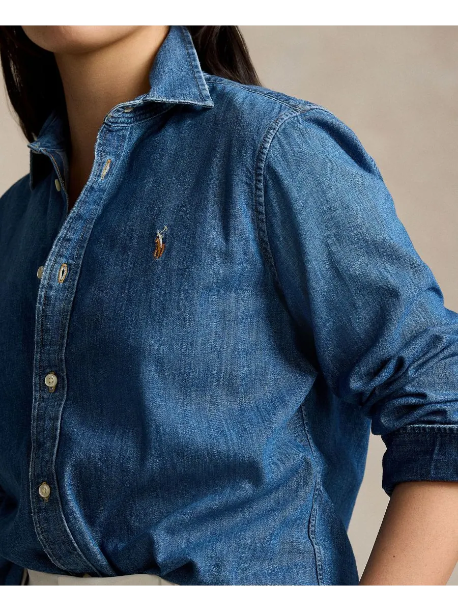 Женская джинсовая рубашка приталенного кроя Polo Ralph Lauren, Merced Wash — изображение 3 из 5