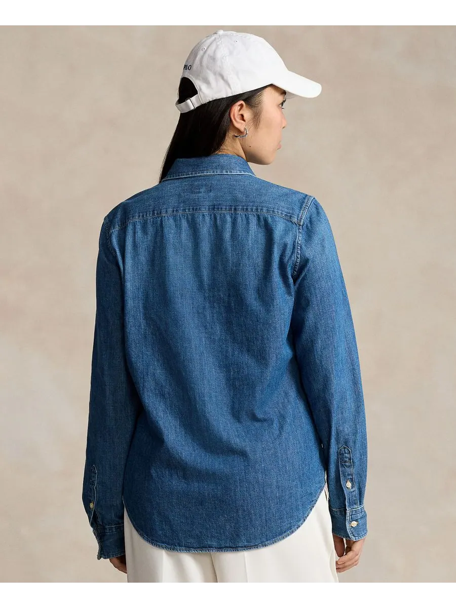 Женская джинсовая рубашка приталенного кроя Polo Ralph Lauren, Merced Wash — изображение 4 из 5