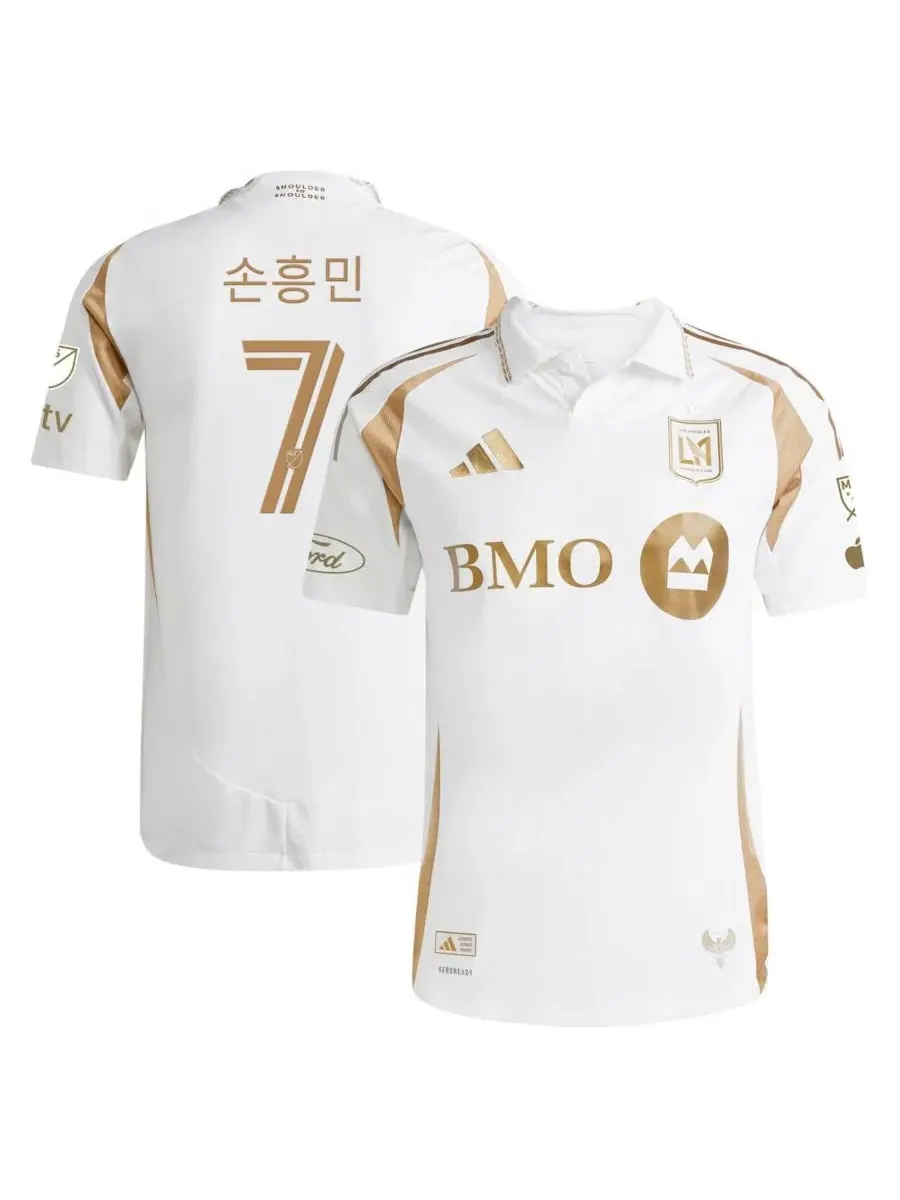 Футболка с коротким рукавом Son Heung-Min White LAFC 2025 Secondary On-Field Authentic Jersey adidas