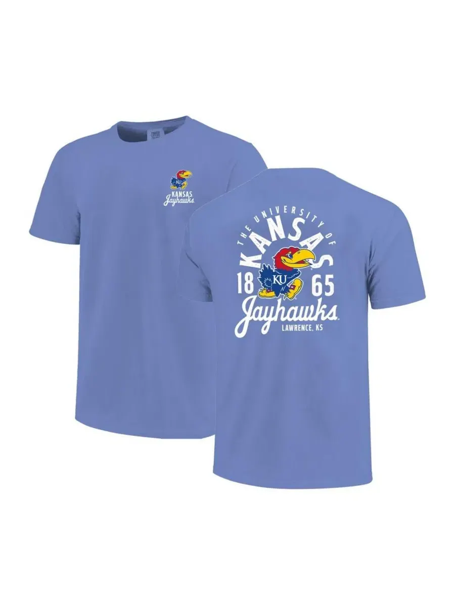 Футболка с длинным рукавом с принтом Kansas Jayhawks Comfort Colors Mascot Overlay Image One
