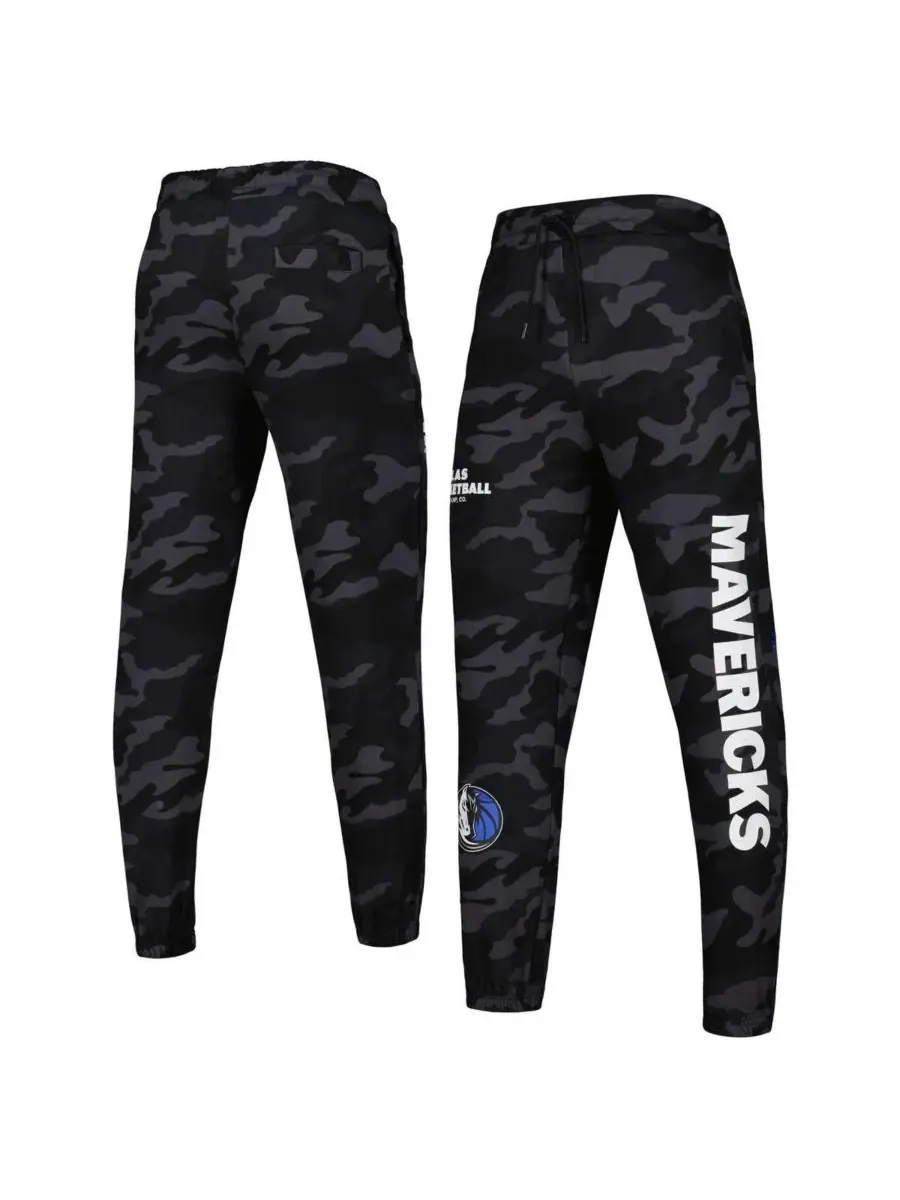 New Era Мужские черные камуфляжные спортивные брюки с символикой команды Dallas Mavericks