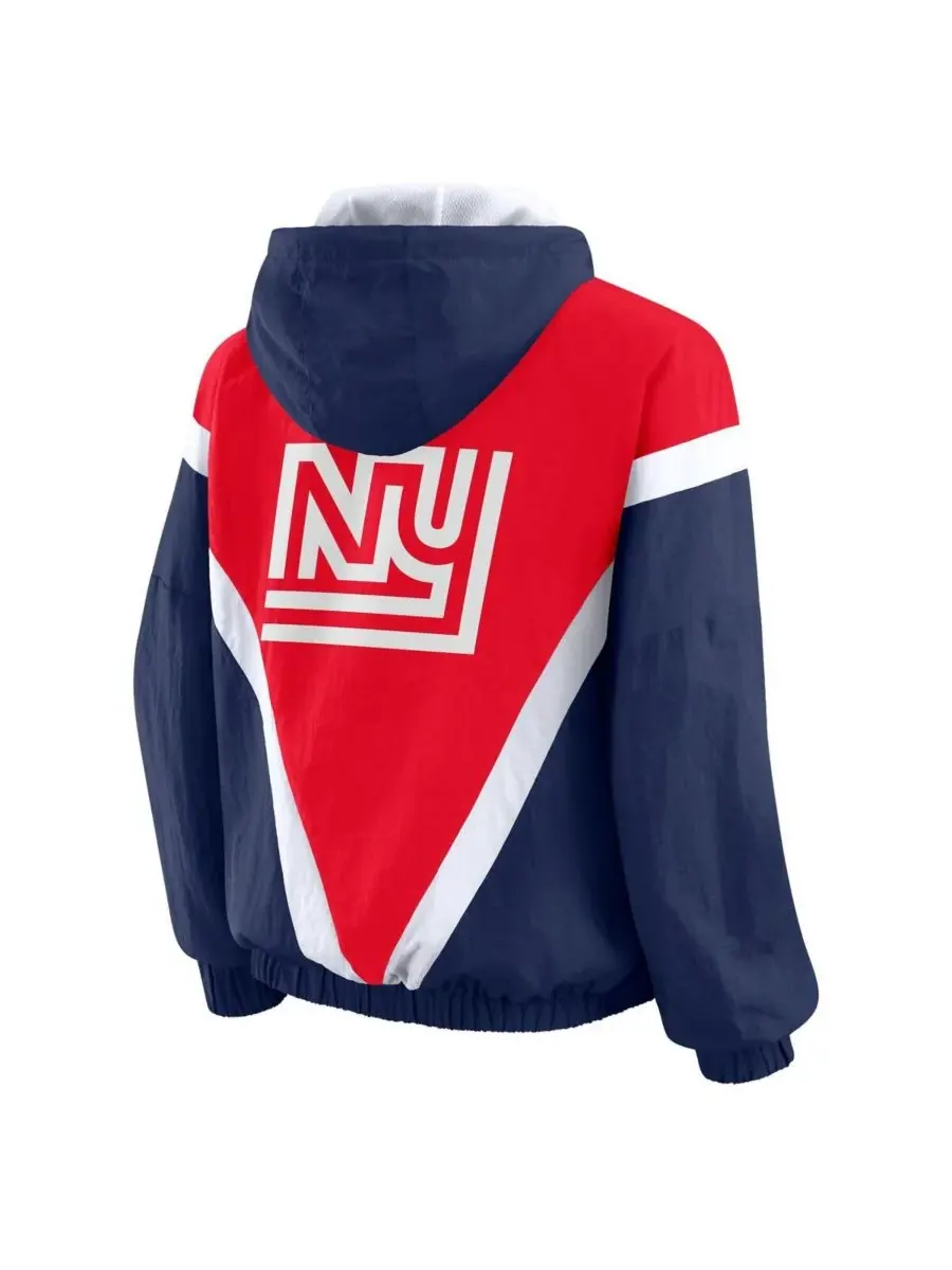 WEAR by Erin Andrews Женская ветровка-худи на молнии в стиле ретро с принтом New York Giants — изображение 3 из 3, красный