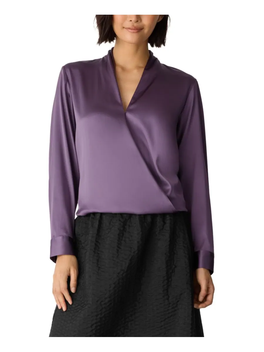 Женская блузка с высоким воротником Eileen Fisher, Mulled Grape
