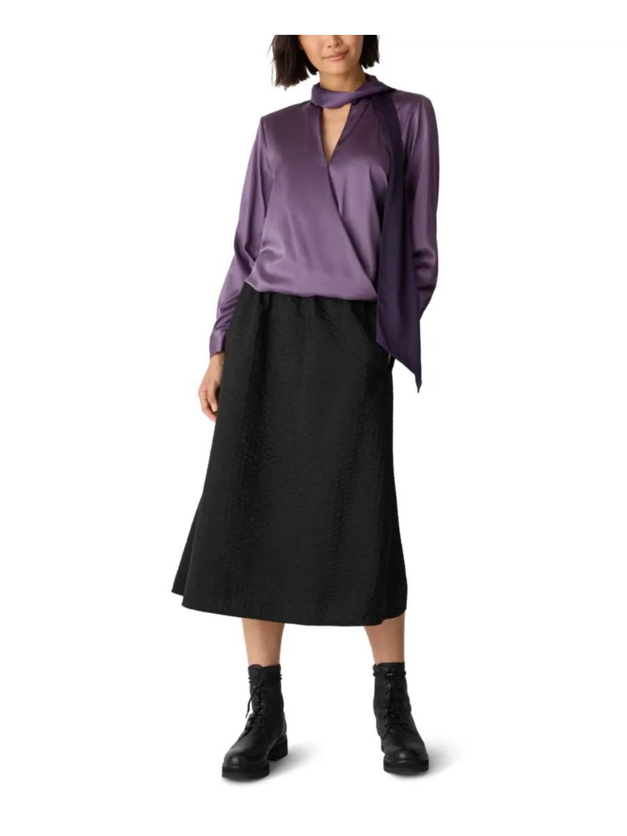 Женская блузка с высоким воротником Eileen Fisher, Mulled Grape — изображение 2 из 4