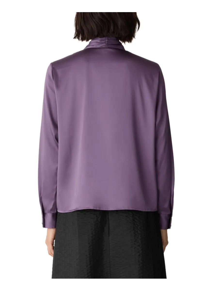 Женская блузка с высоким воротником Eileen Fisher, Mulled Grape — изображение 3 из 4
