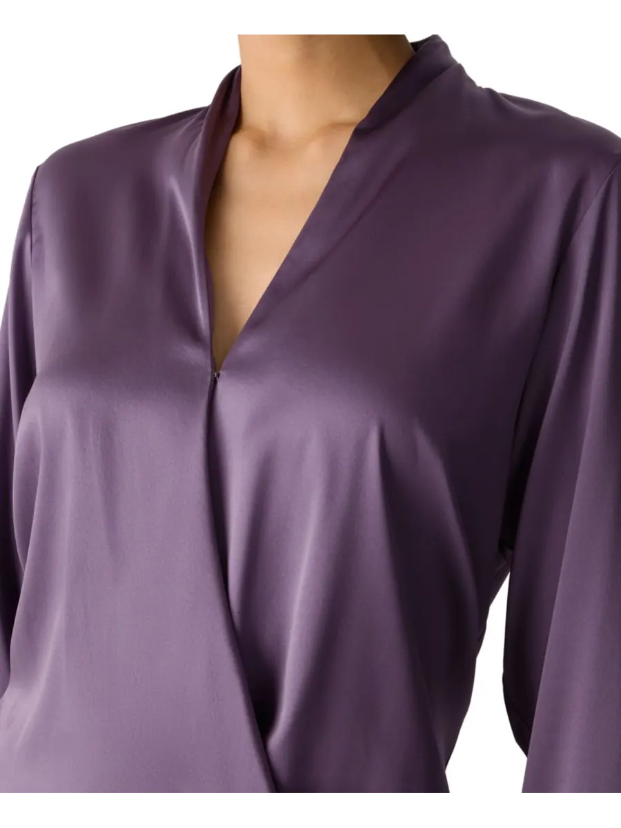 Женская блузка с высоким воротником Eileen Fisher, Mulled Grape — изображение 4 из 4