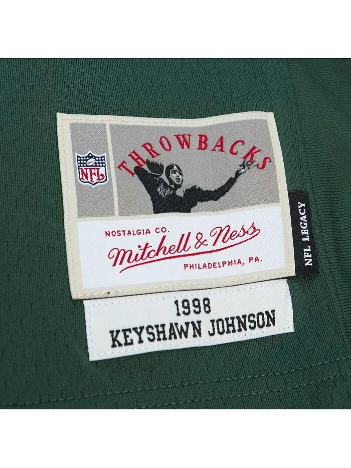 Мужская футболка Keyshawn Johnson Green New York Jets 1998 Legacy Replica Mitchell & Ness — изображение 2 из 4, зеленый