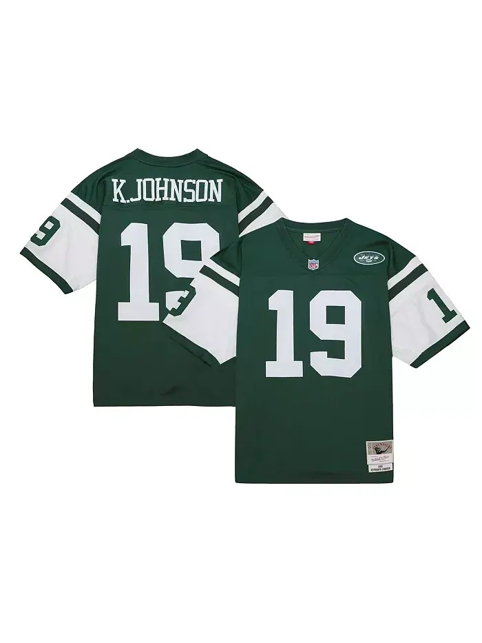 Мужская реплика джерси Legacy 1998 года Keyshawn Johnson в зеленом цвете New York Jets Mitchell & — изображение 1 из 4