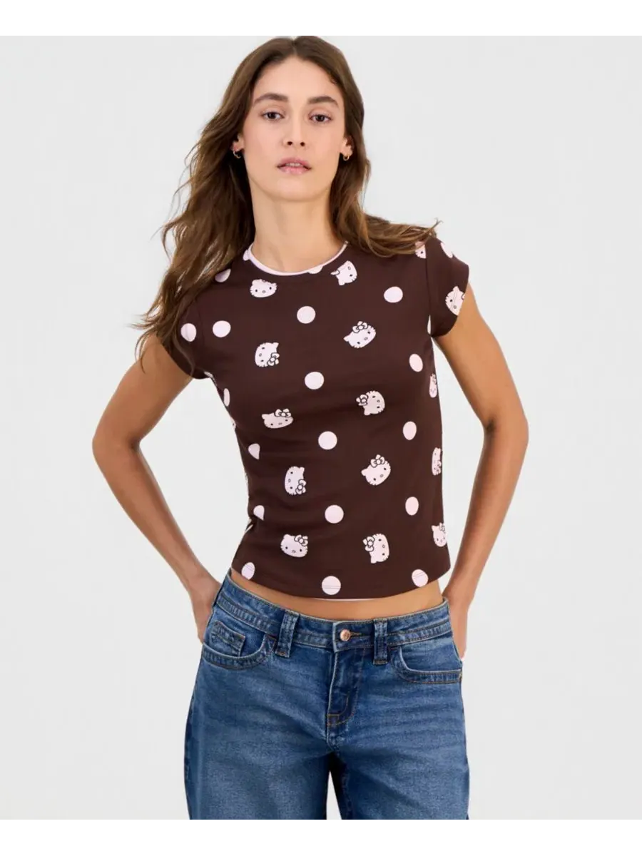 Топ с имитацией многослойности Hello Kitty с коротким рукавом Grayson Threads, The Label, Shaved