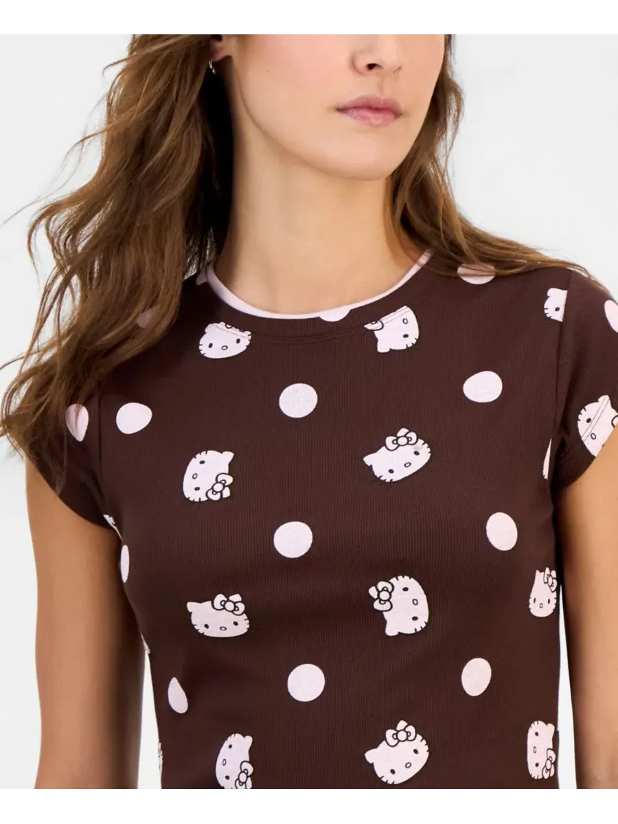Топ с имитацией многослойности Hello Kitty с коротким рукавом Grayson Threads, The Label, Shaved — изображение 2 из 4