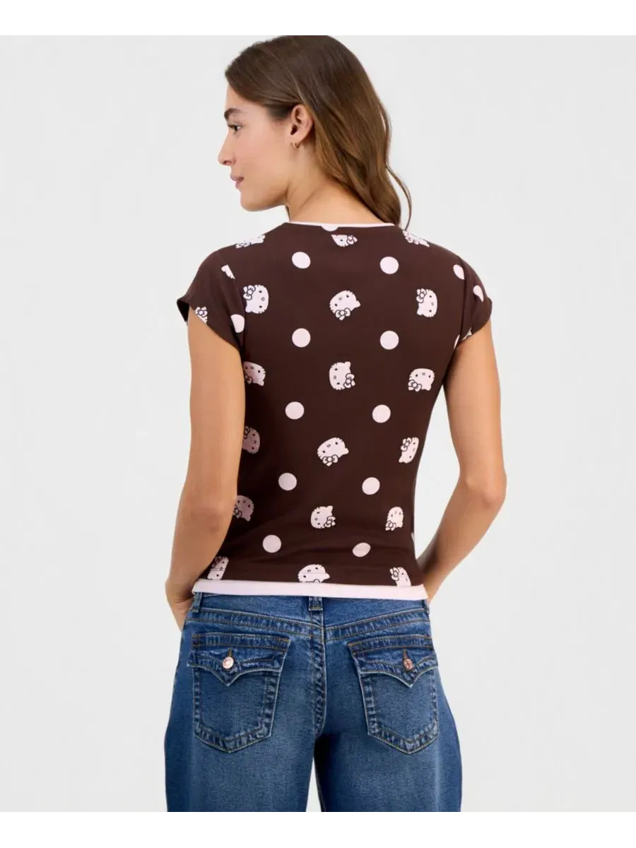 Топ с имитацией многослойности Hello Kitty с коротким рукавом Grayson Threads, The Label, Shaved — изображение 4 из 4