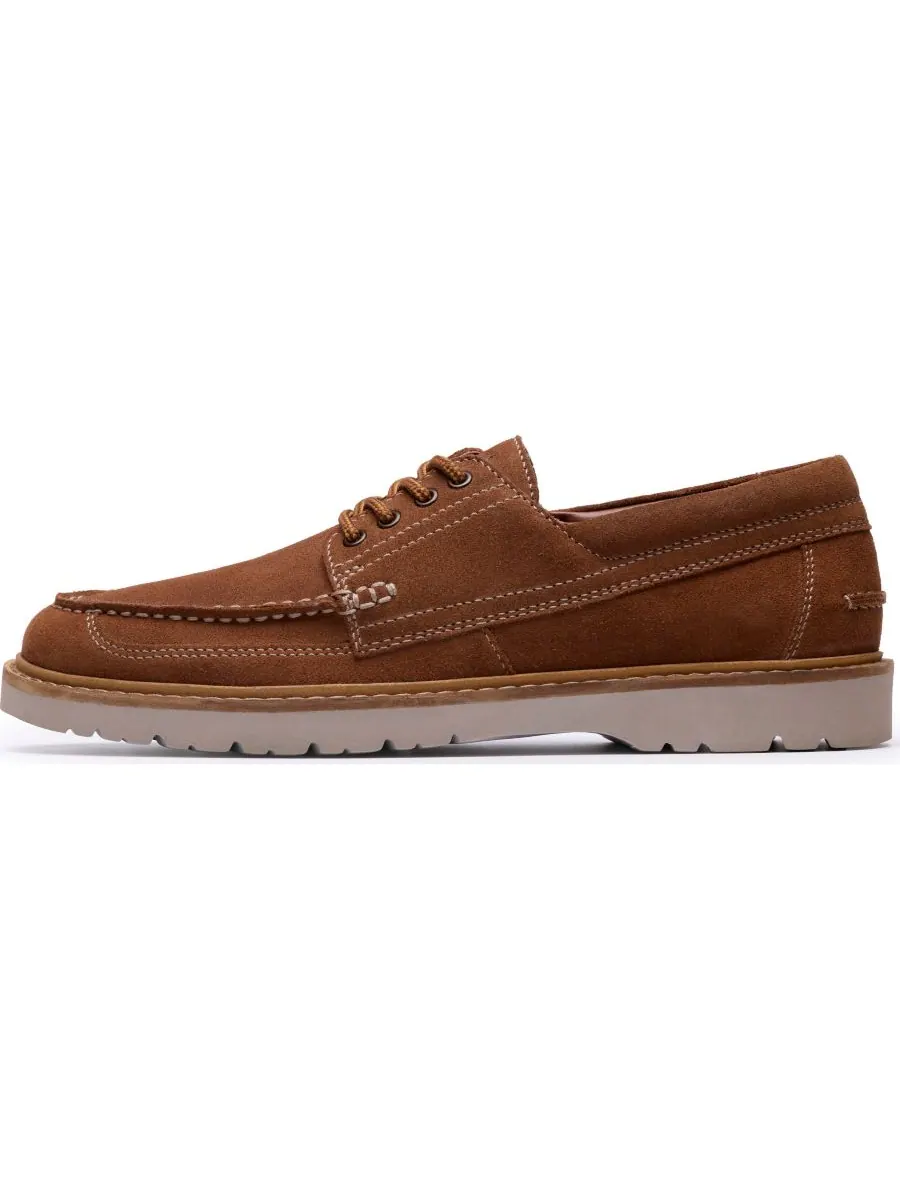 Мужские туфли-дерби Weltridge с мокасиновым носком для повседневной носки Clarks, Cola suede — изображение 3 из 6