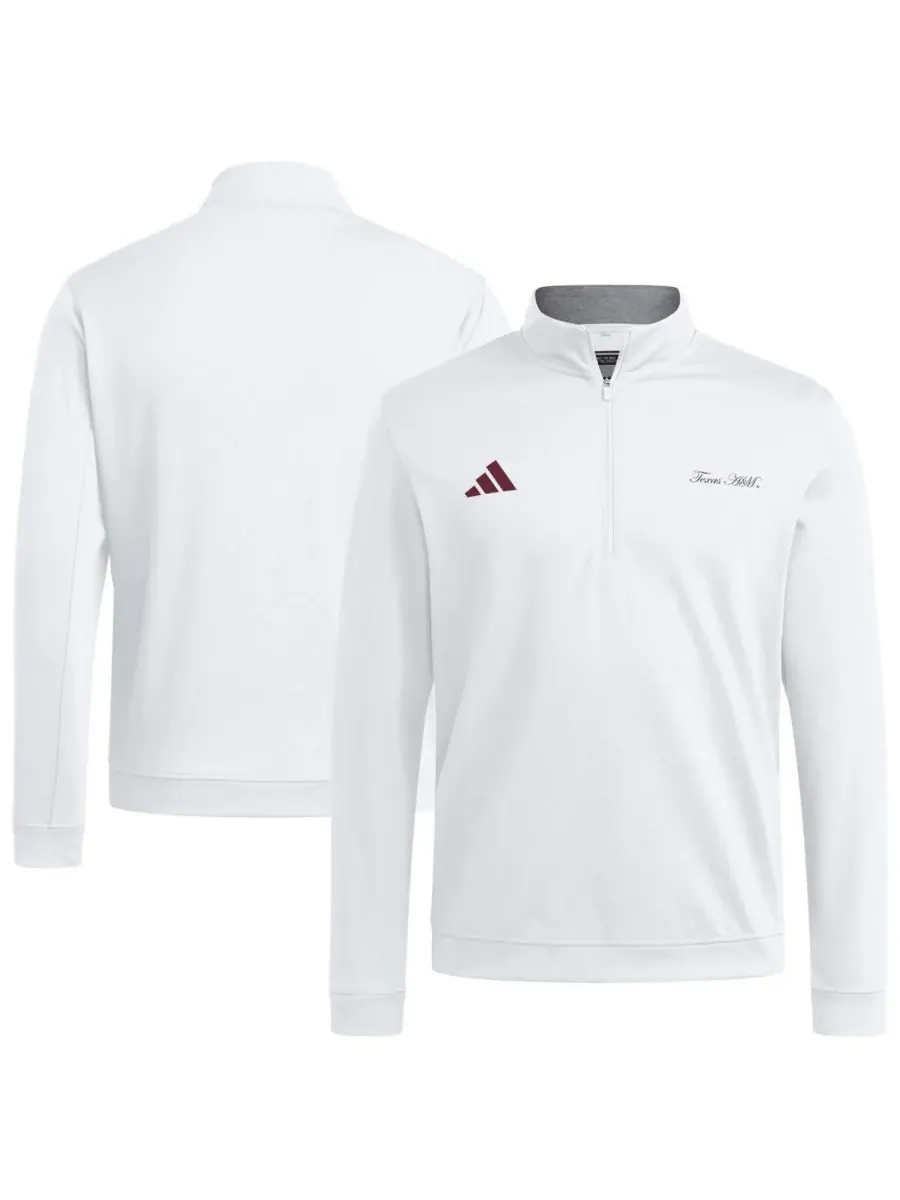 Adidas Мужская белая куртка Texas A&M Aggies с застежкой-молнией до середины груди