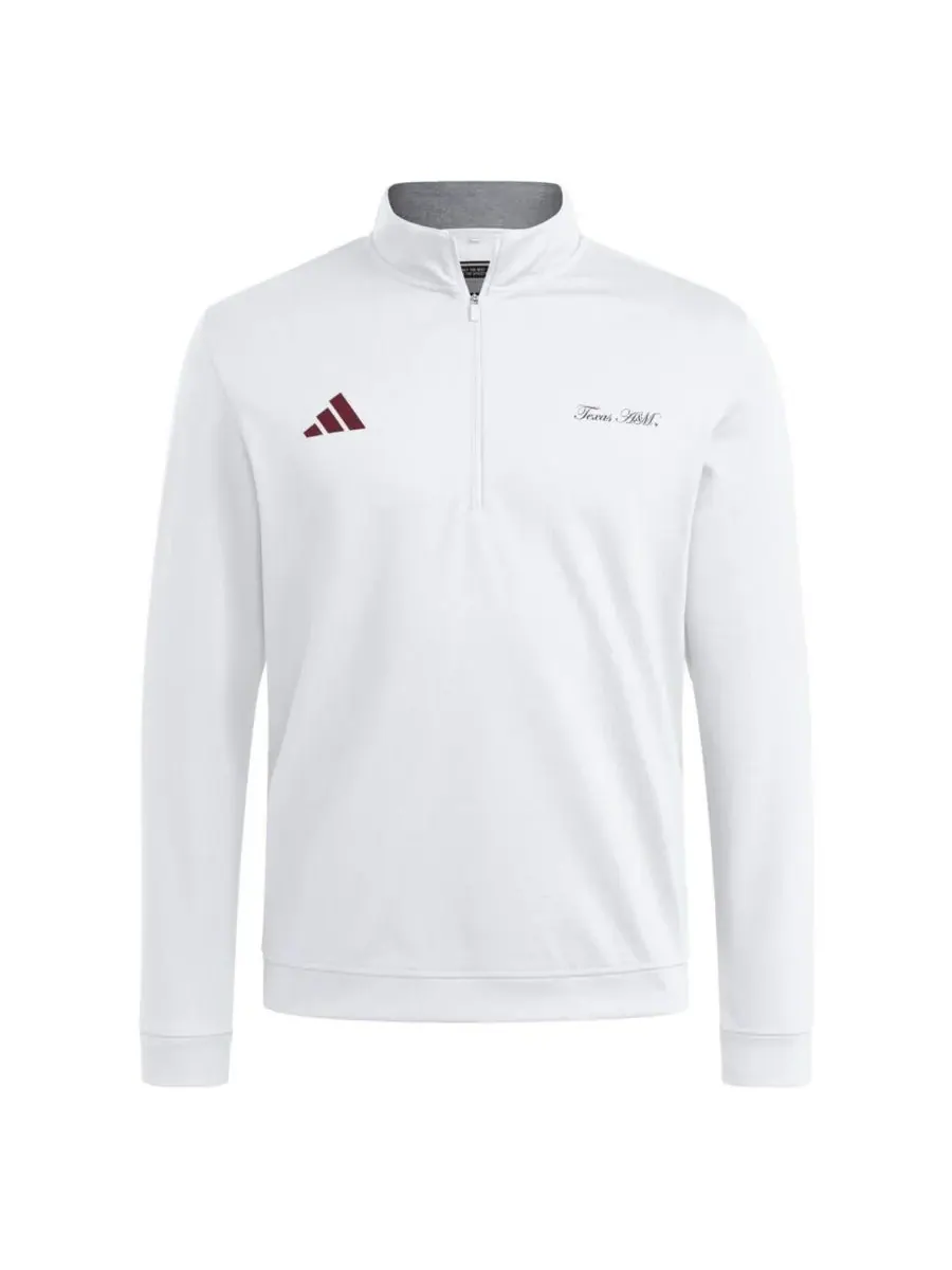 Adidas Мужская белая куртка Texas A&M Aggies с застежкой-молнией до середины груди — изображение 2 из 3, белый