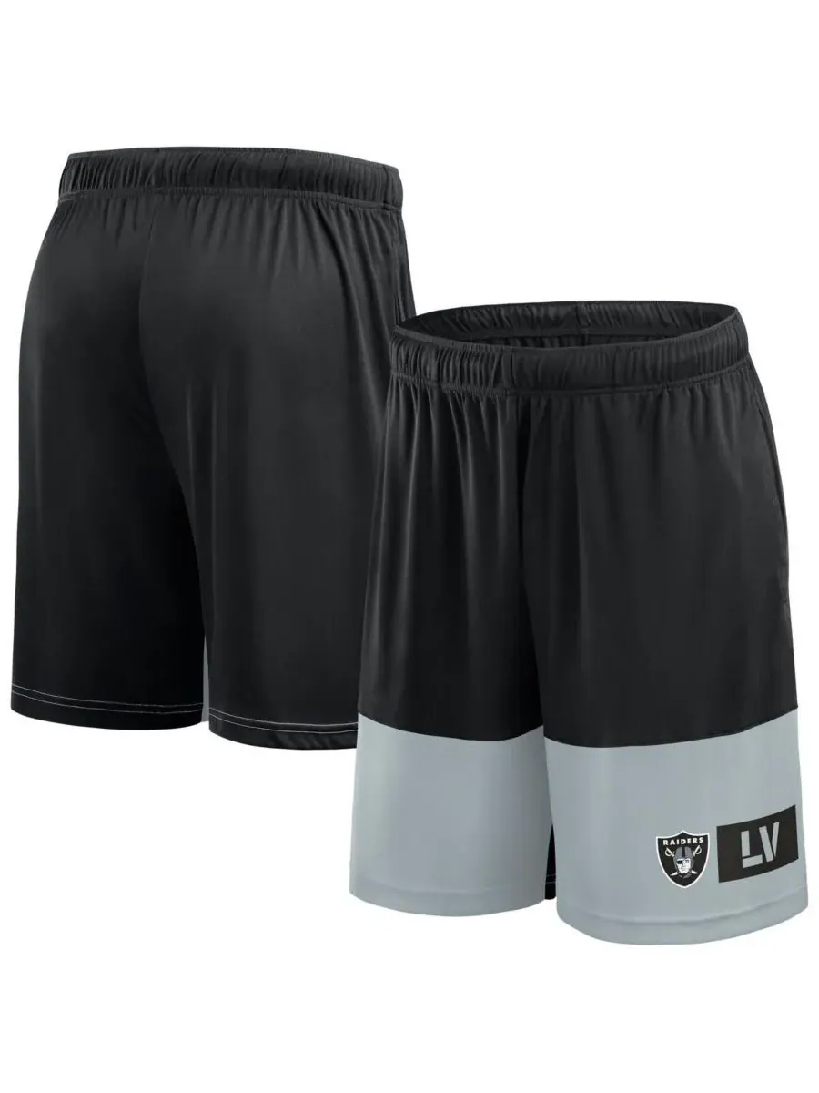 Fanatics Мужские черные/серебристые шорты Las Vegas Raiders, большие и высокие, лучшие из лучших