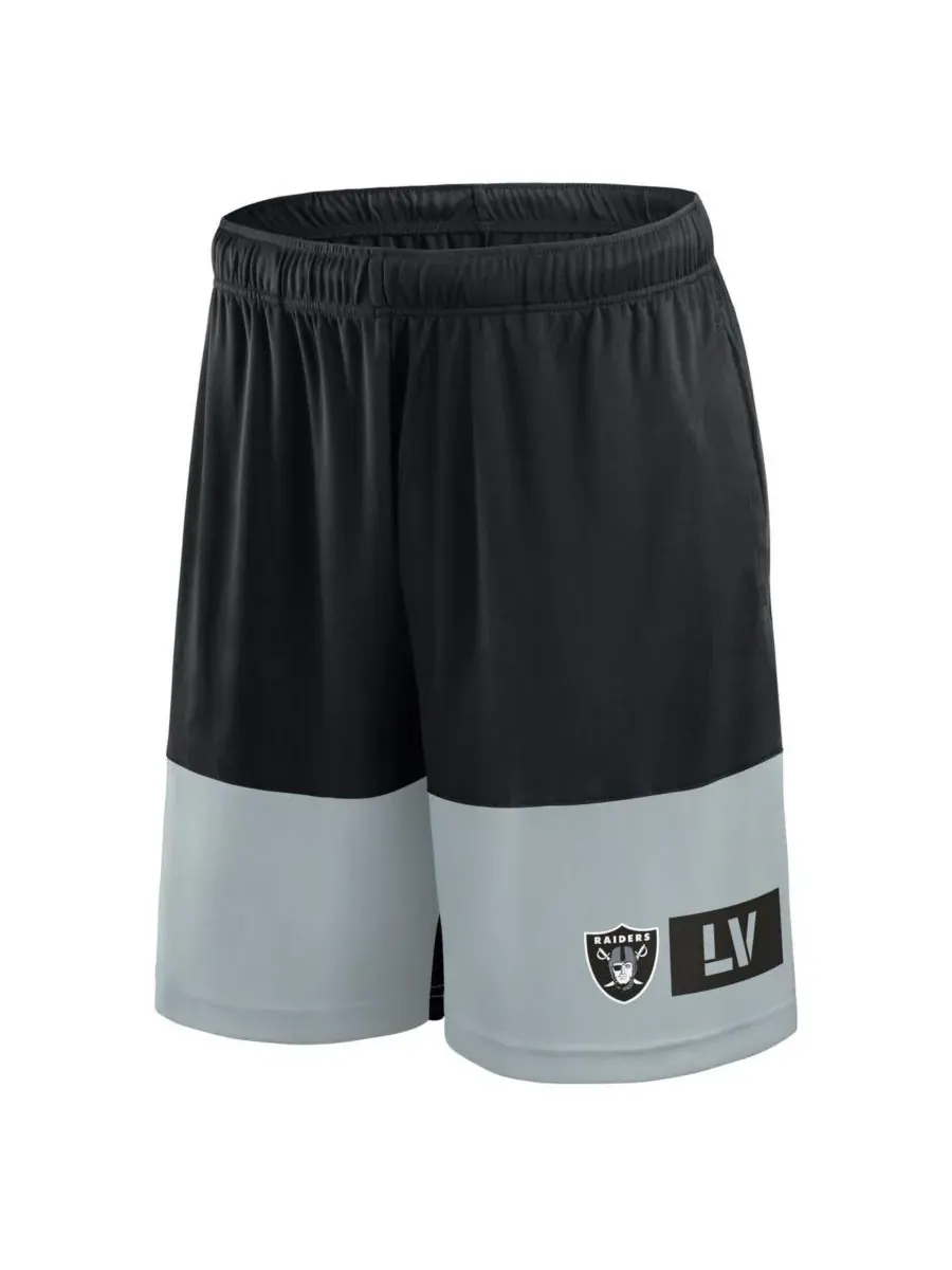 Fanatics Мужские черные/серебристые шорты Las Vegas Raiders, большие и высокие, лучшие из лучших — изображение 2 из 3