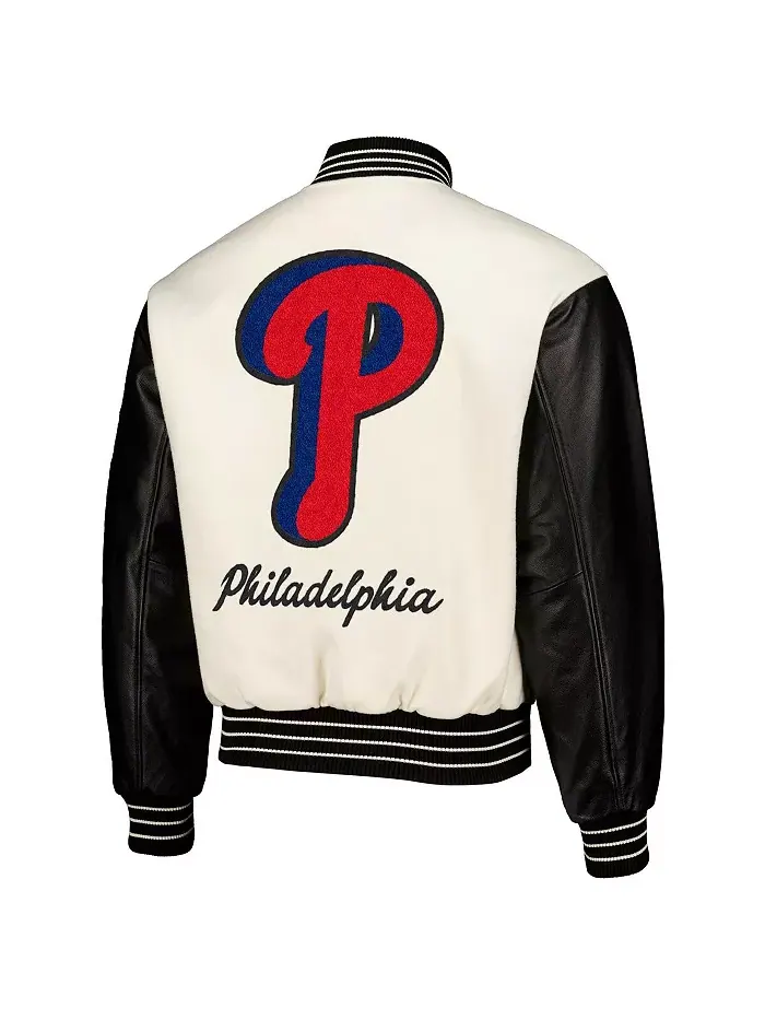Мужская белая бейсбольная куртка Philadelphia Phillies на молнии PLEASURES — изображение 3 из 4