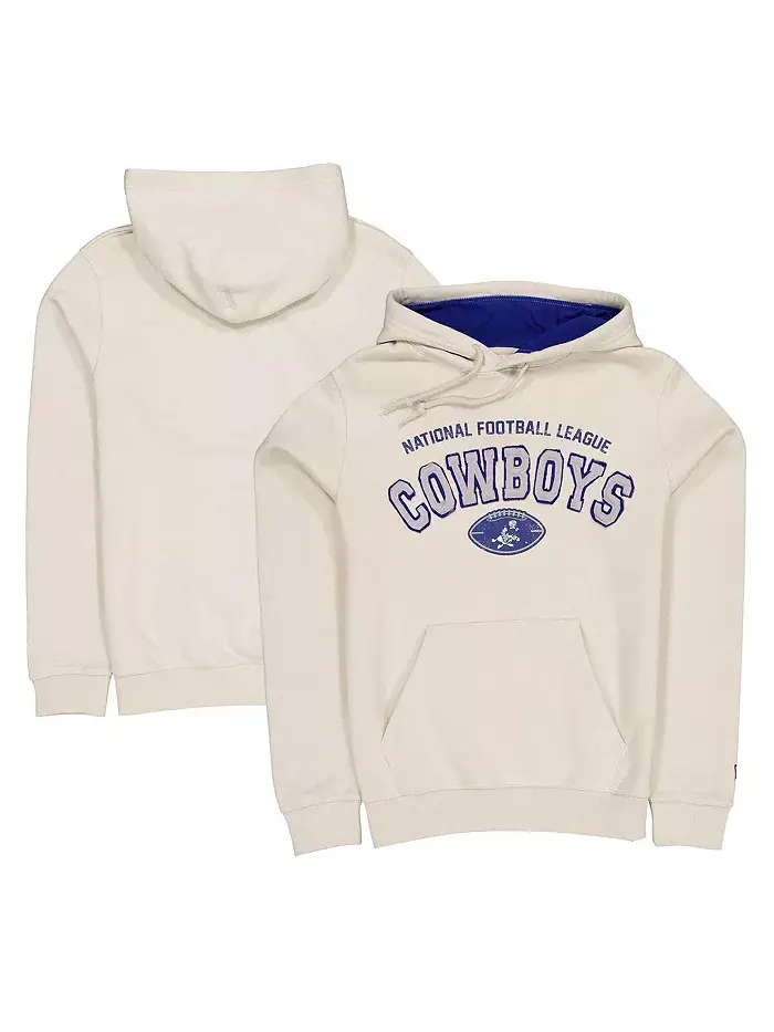 Мужской кремовый худи Dallas Cowboys Historic Pullover Hoodie New Era