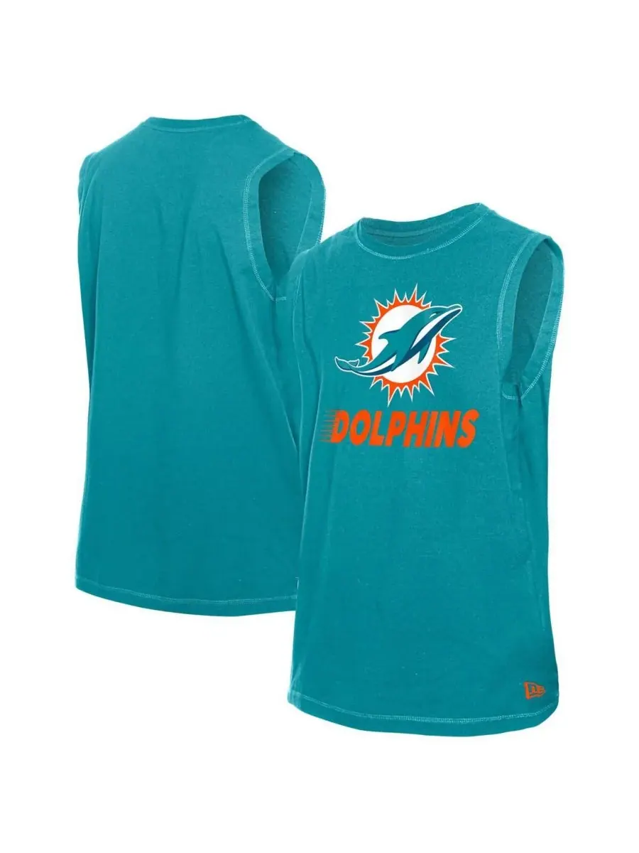 Мужская майка Aqua Miami Dolphins из коллекции Leisure New Era