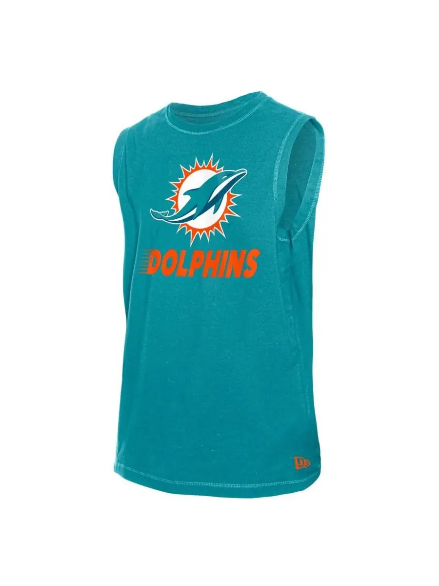 Мужская майка Aqua Miami Dolphins из коллекции Leisure New Era — изображение 2 из 3, голубой