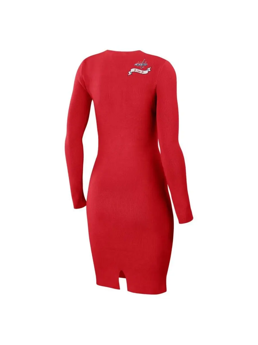 Платье-трапеция с принтом Washington Capitals, модель Lace-Up WEAR by Erin Andrews — изображение 2 из 3, красный