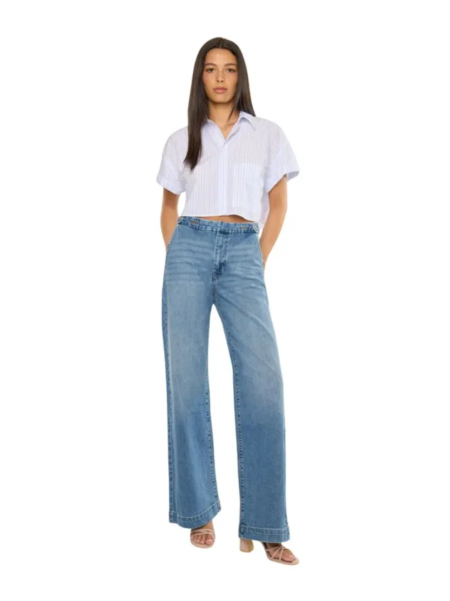 Женские джинсы-брюки Marnie Ultra High Rise Wide Leg KanCan, Dark Medium