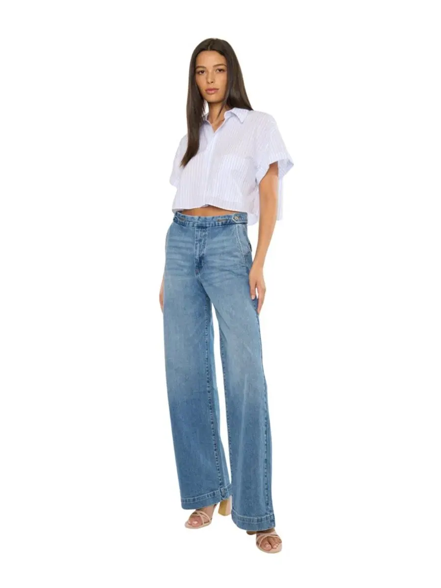Женские джинсы-брюки Marnie Ultra High Rise Wide Leg KanCan, Dark Medium — изображение 6 из 9
