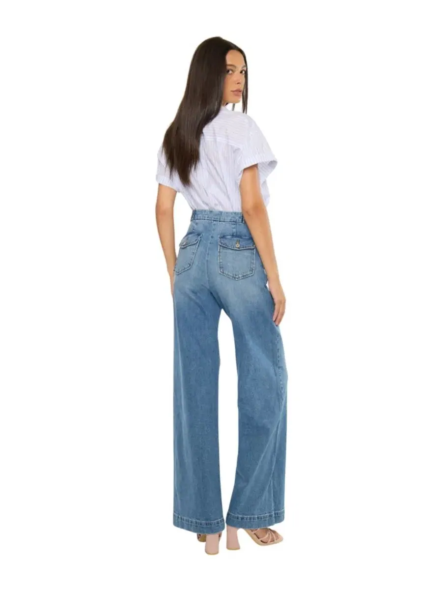 Женские джинсы-брюки Marnie Ultra High Rise Wide Leg KanCan, Dark Medium — изображение 7 из 9