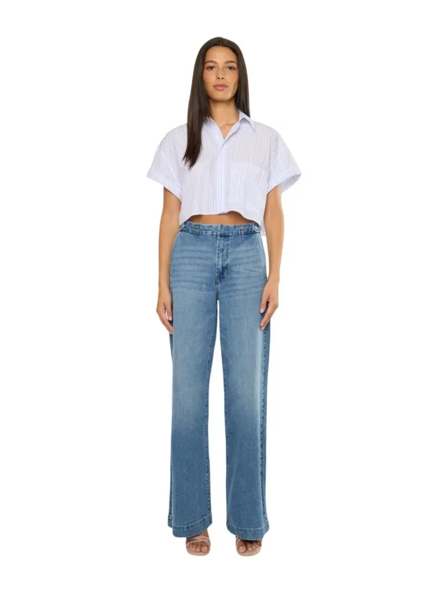 Женские джинсы-брюки Marnie Ultra High Rise Wide Leg KanCan, Dark Medium — изображение 8 из 9