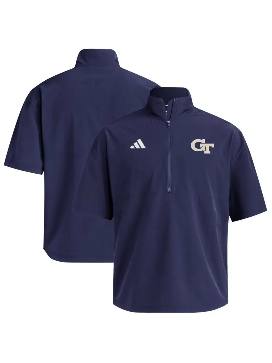 Adidas Мужская темно-синяя толстовка Georgia Tech Yellow Jackets с коротким рукавом и