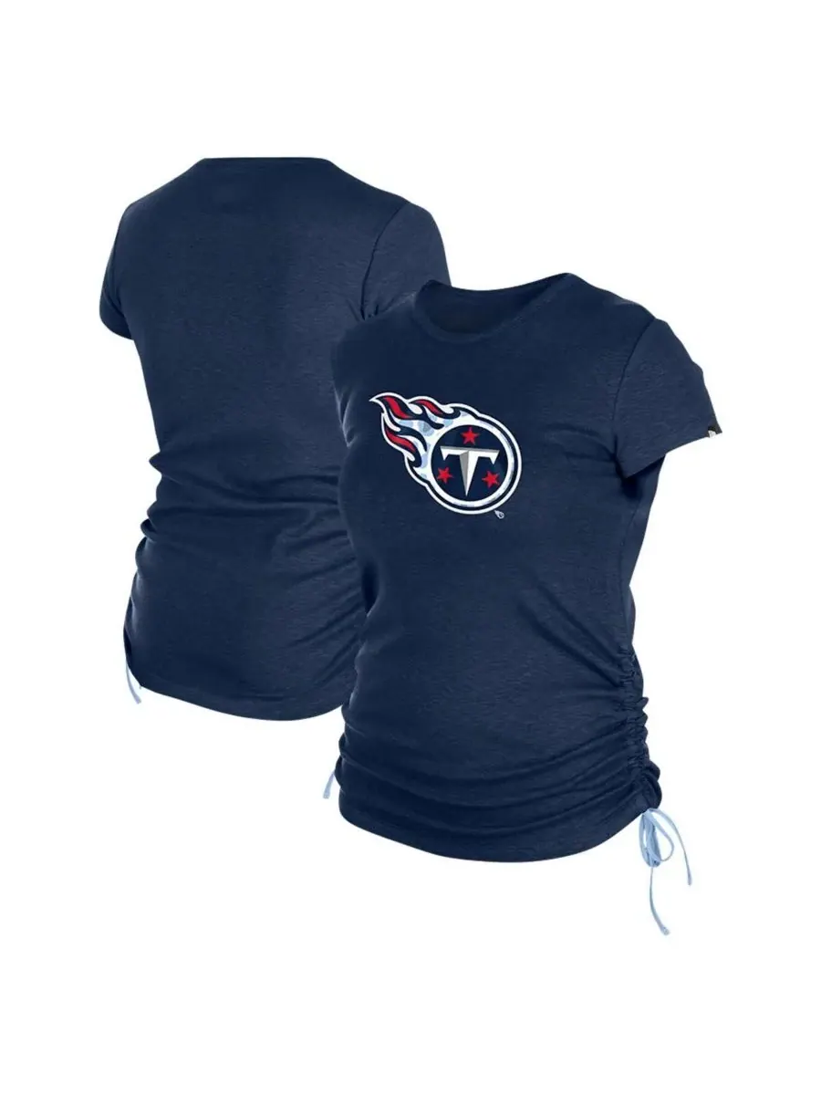 New Era Женская темно-синяя футболка Tennessee Titans с присборенными боками