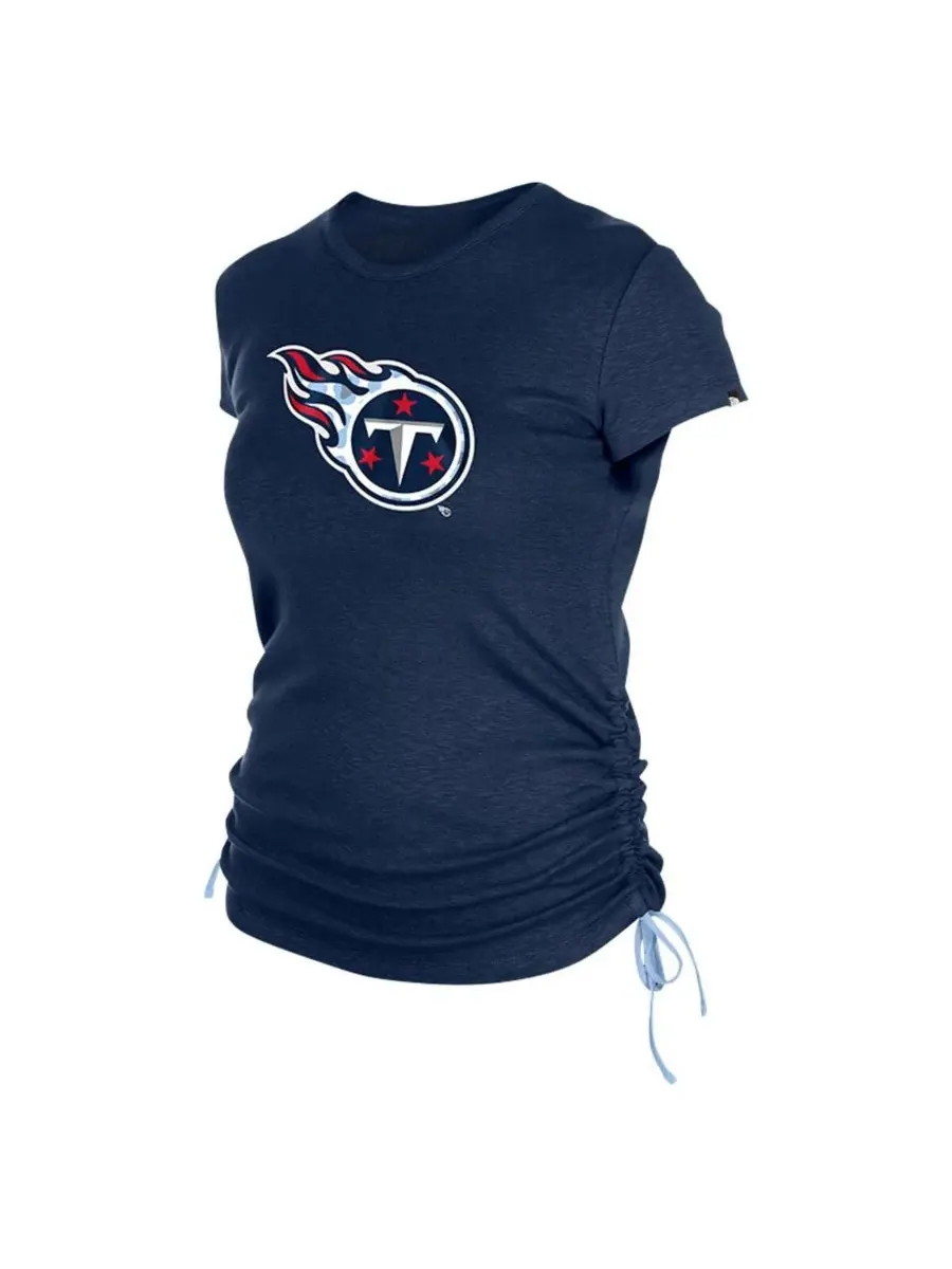 New Era Женская темно-синяя футболка Tennessee Titans с присборенными боками — изображение 3 из 3, темно-синий