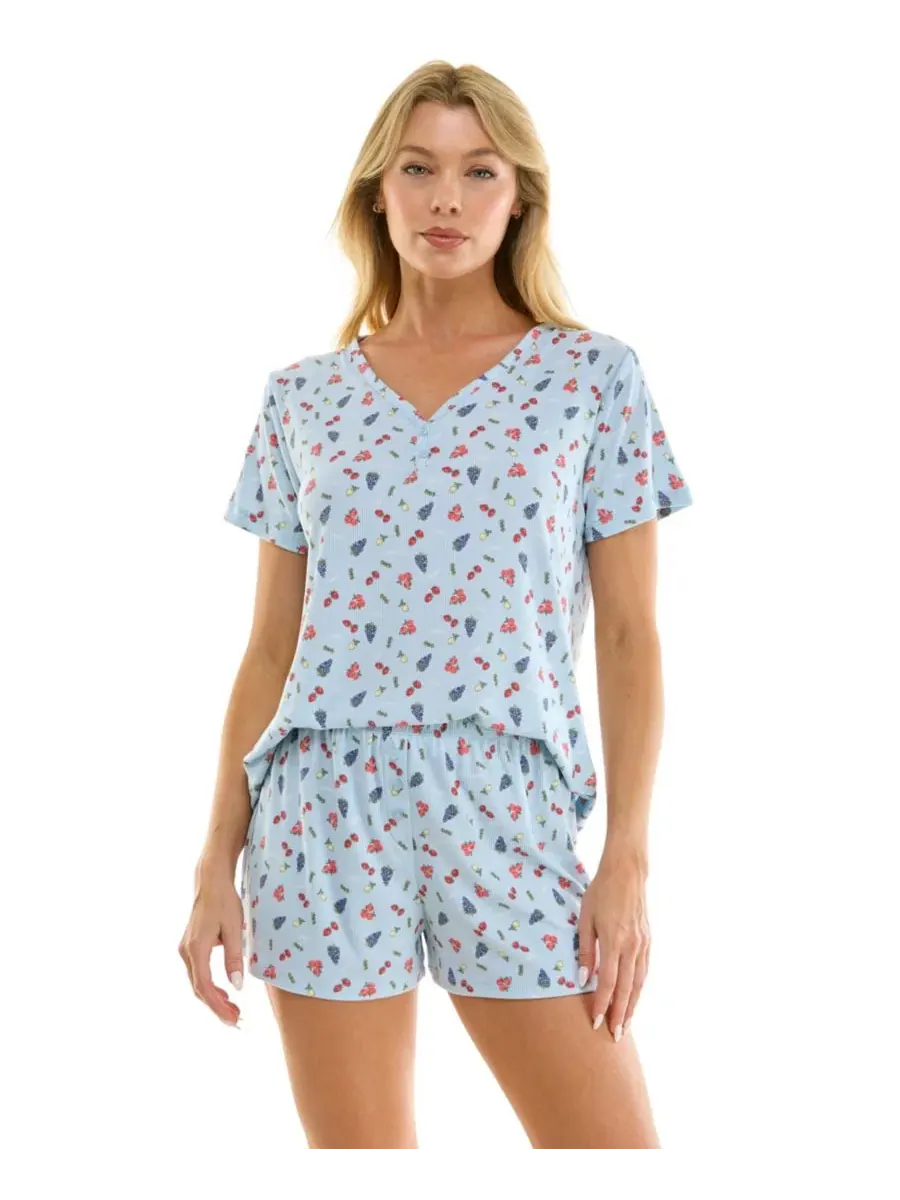 Комплект пижамы с V-образным вырезом и шортами, Summer Dit Jaclyn Intimates — изображение 1 из 9