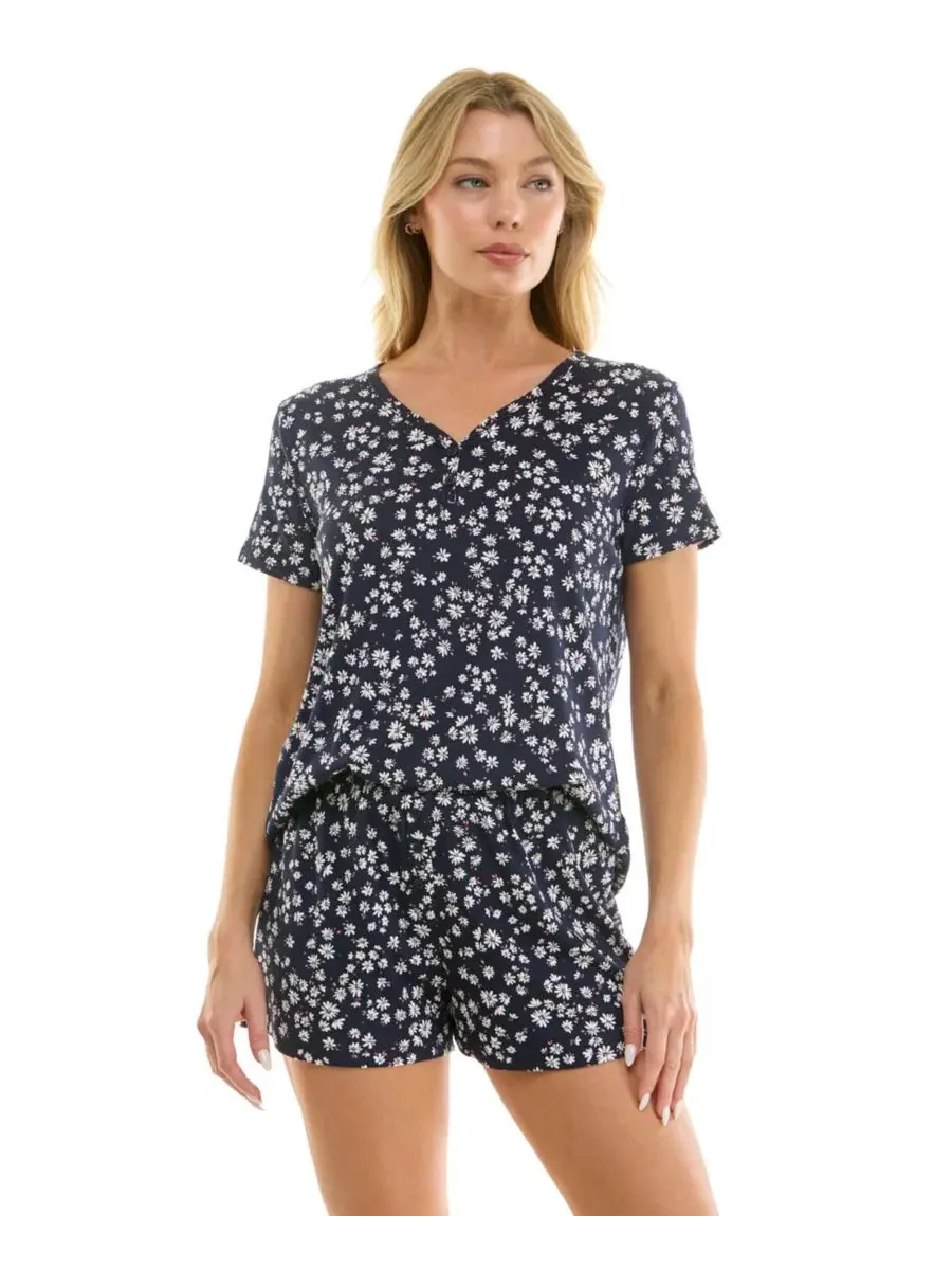 Комплект пижамы с V-образным вырезом и шортами, модель Ditsy Dais Jaclyn Intimates, Ditsy Dais