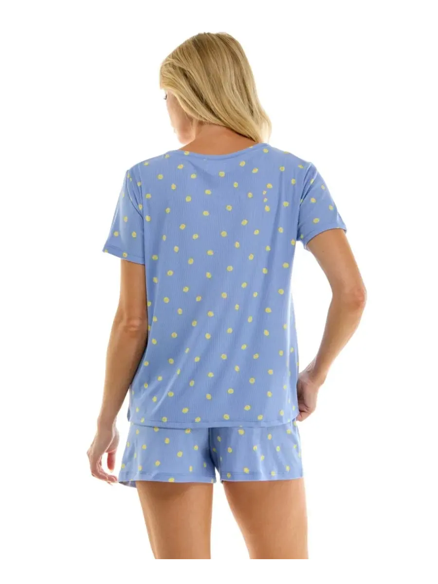 Комплект пижамы с топом и шортами с принтом Jaclyn Intimates, Dainty Lem — изображение 5 из 8