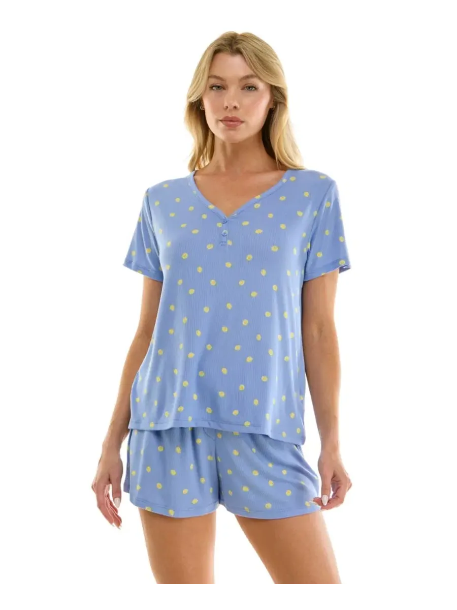 Комплект пижамы с топом и шортами с принтом Jaclyn Intimates, Dainty Lem — изображение 6 из 8