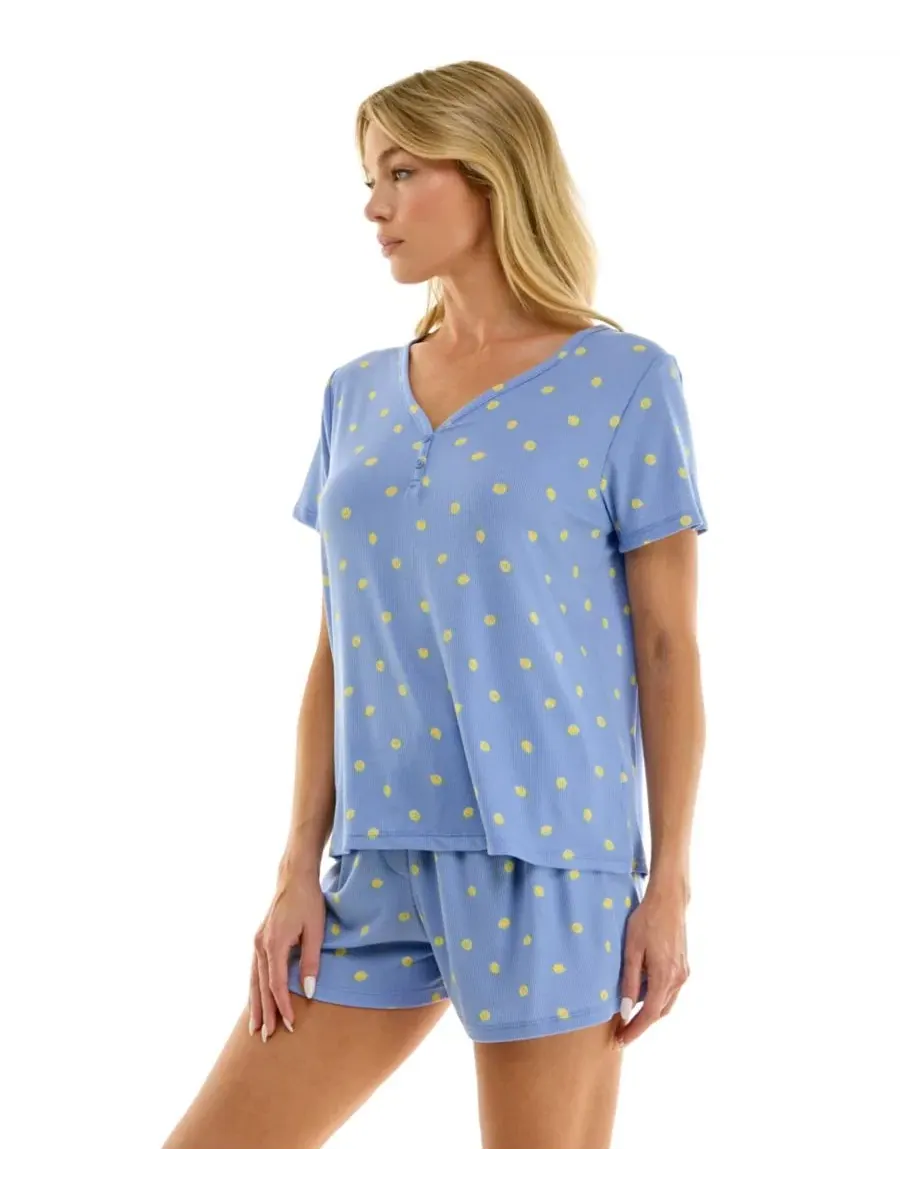 Комплект пижамы с топом и шортами с принтом Jaclyn Intimates, Dainty Lem — изображение 8 из 8