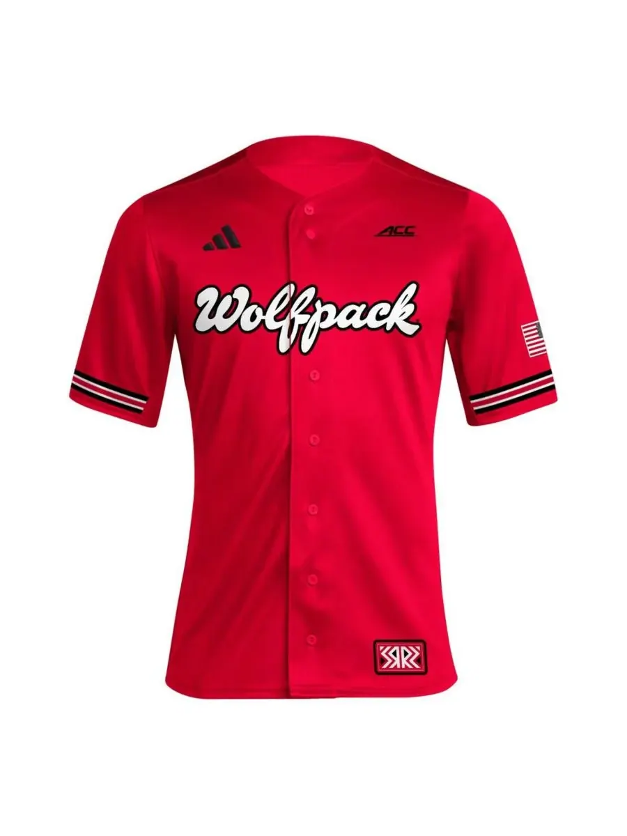 Мужская бейсбольная футболка NC State Wolfpack в стиле ретро с обратной стороной Adidas — изображение 3 из 3, красный