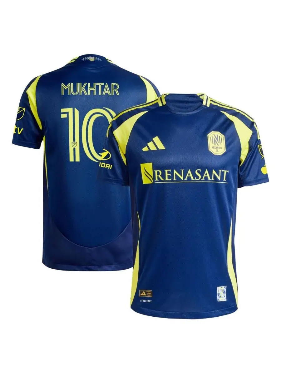 Adidas Мужская темно-синяя футболка Хани Мухтара, Nashville SC 2025 The Heart of Nashville Kit