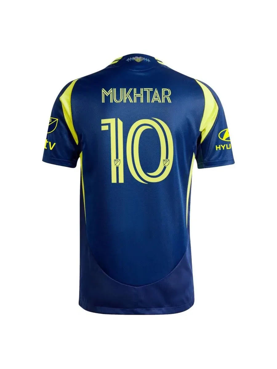 Adidas Мужская темно-синяя футболка Хани Мухтара, Nashville SC 2025 The Heart of Nashville Kit — изображение 2 из 3