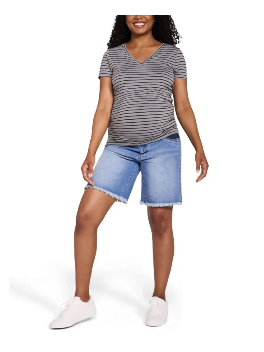 Материнство, материнство, под животом, папа, джинсовые шорты Motherhood Maternity, Beth Medium Wash — изображение 5 из 5
