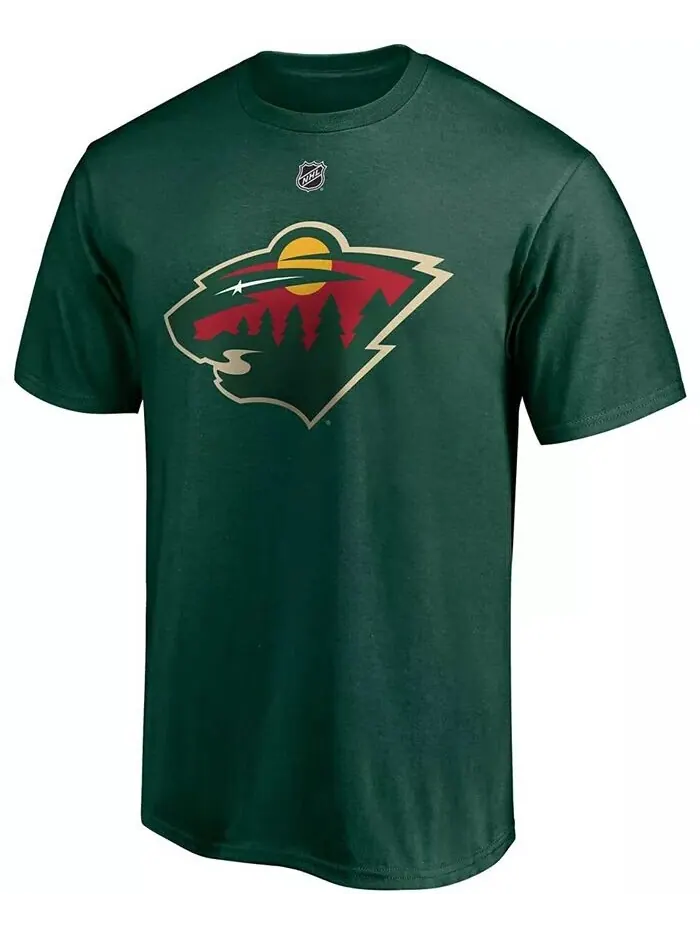 Мужская зеленая футболка Kirill Kaprizov Minnesota Wild Authentic Stack с именем и номером Fanatics — изображение 2 из 3